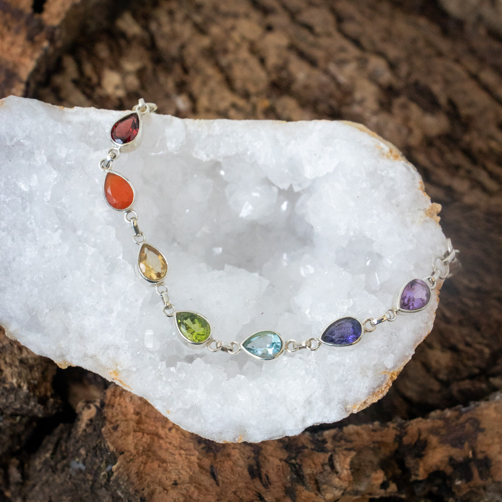 Chakra Armband - 925 Sterling Zilver - Echte edelsteen - Nikkelvrij
