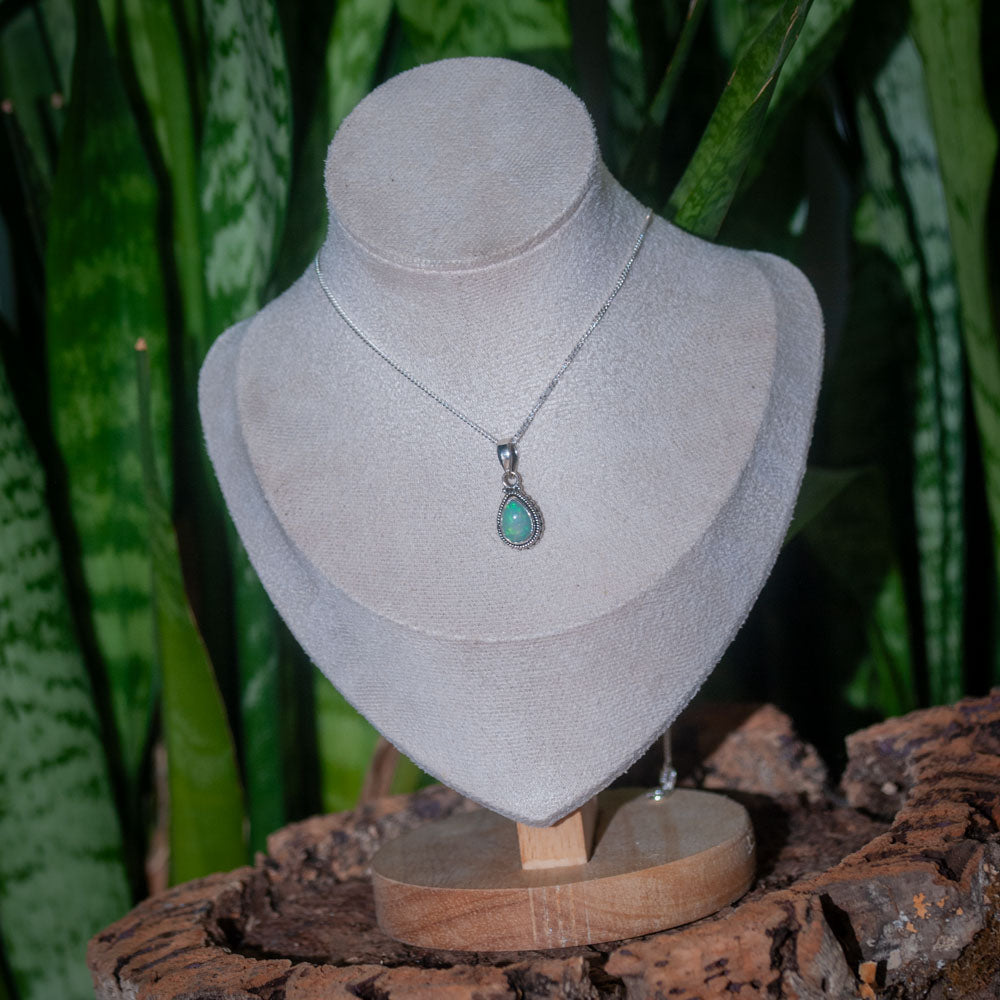 Ethiopisch Opaal Ketting -  925 Sterling Zilver - Echte edelsteen - Nikkelvrij
