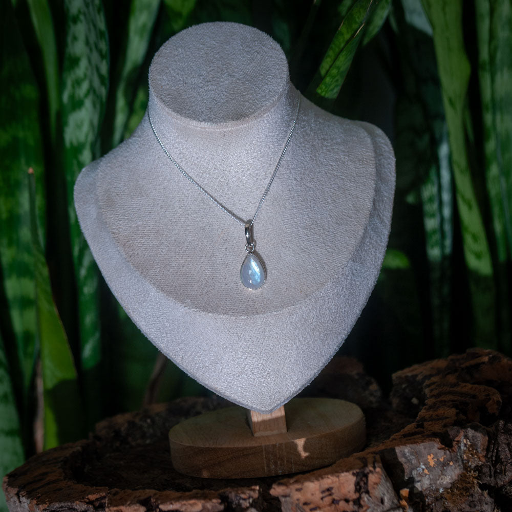 Regenboog Maansteen Ketting - 925 Sterling Zilver - Nikkelvrij