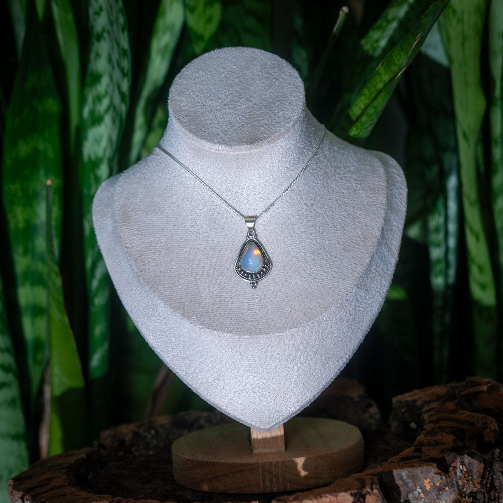 Ethiopisch Opaal Ketting -  925 Sterling Zilver - Echte edelsteen - Nikkelvrij