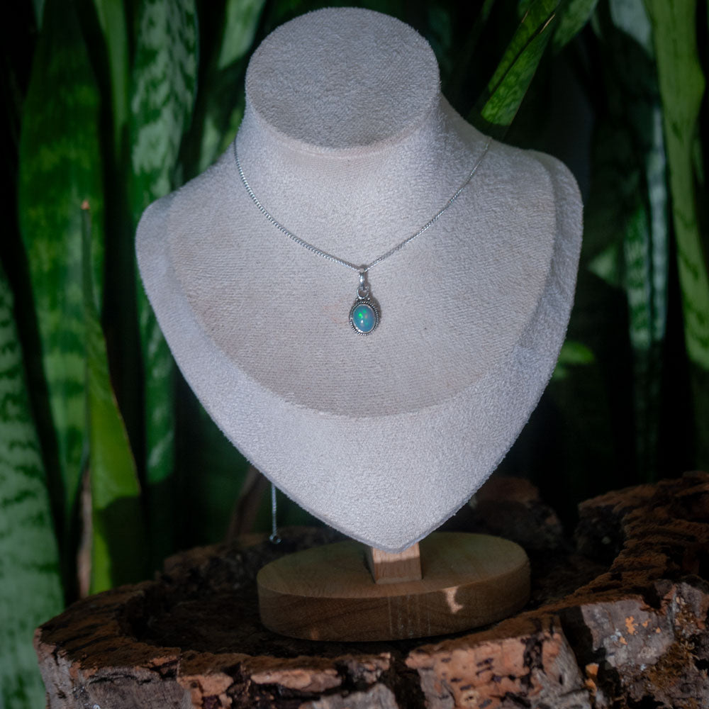 Ethiopisch Opaal Ketting -  925 Sterling Zilver - Echte edelsteen - Nikkelvrij