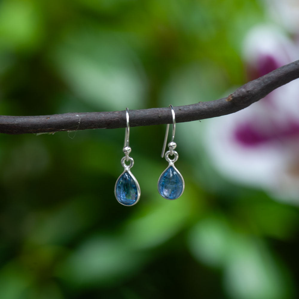 Kyaniet Oorbellen - 925 Sterling Zilver - Echte edelsteen - Nikkelvrij