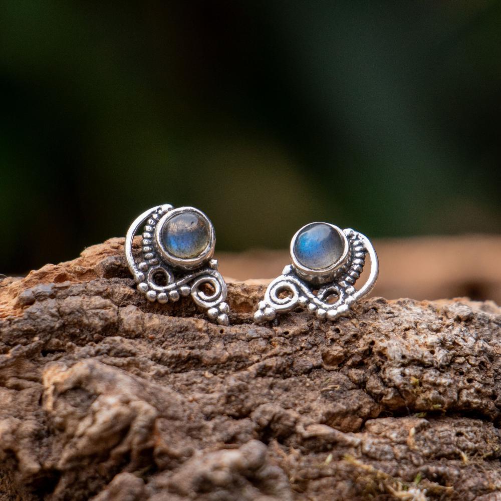 Labradoriet Oorbellen -  925 Sterling Zilver - Echte edelsteen - Nikkelvrij